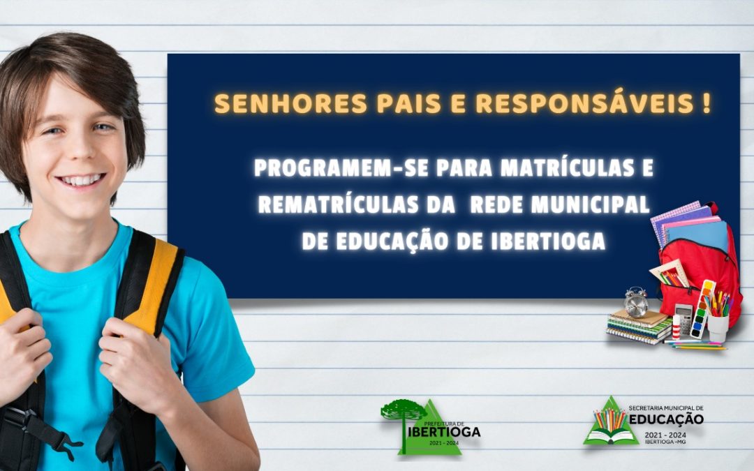 Calendário de matrículas e rematrículas da Rede Municipal de Ensino