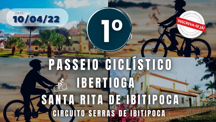 Passeio Ciclístico de Ibertioga até Santa Rita de Ibitipoca tem nova data: 10/04