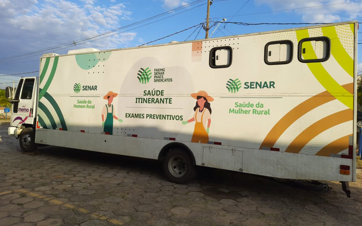 Carreta itinerante da saúde do Senar estaciona em Ibertioga e proporciona exames gratuitos para homens e mulheres
